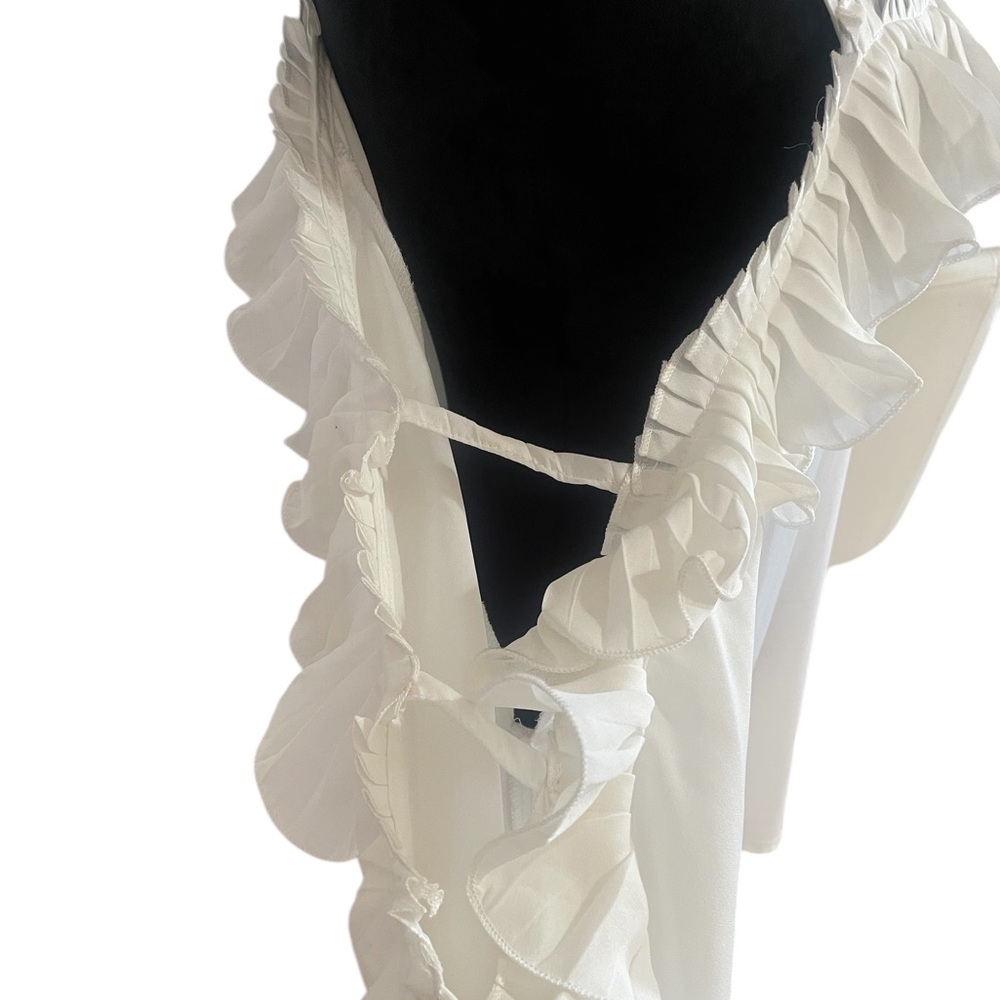 New Pretty Angel White Baby doll dress, Tunic,Open shoulder,Ruffle,Medium - Picture 4 of 10